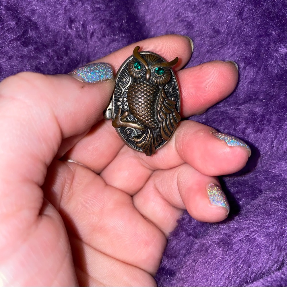 Owl Locket w/Magnetic Clasp & Vintage Style! 🦉💜 - Picture 7 of 7